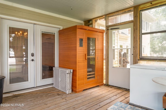 511 N A St, Bridgeton, NC 28519 - unfurnished sunroom with french doors