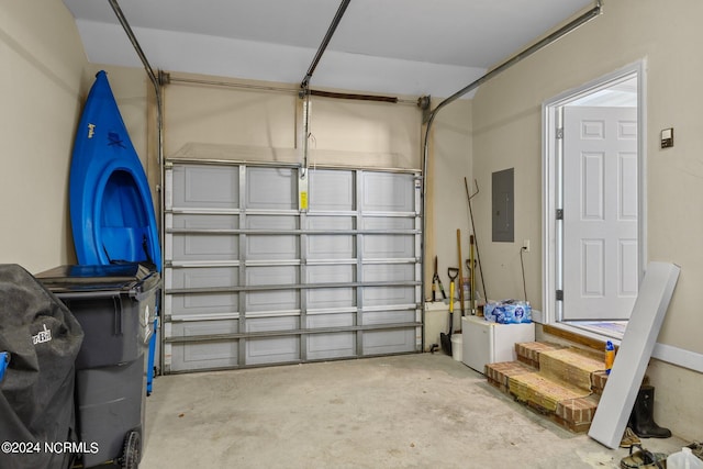 garage with electric panel