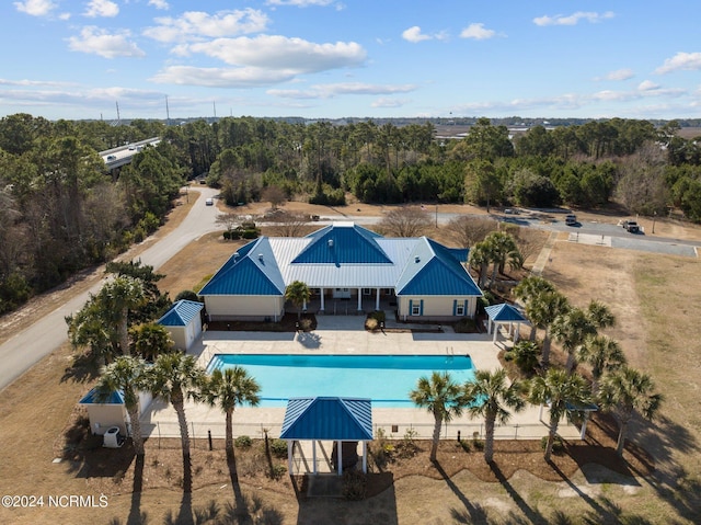 view of pool featuring a gazebo and a patio