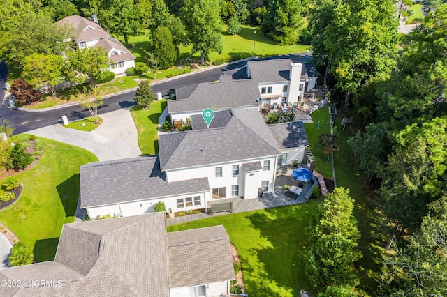 aerial view featuring a residential view