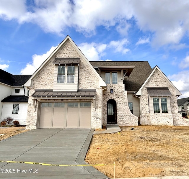 view of front of house with a garage