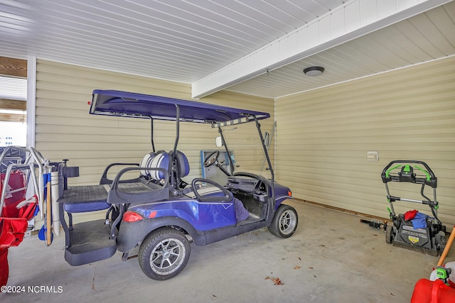 view of garage