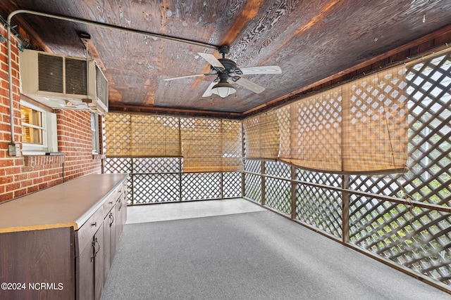 view of patio / terrace featuring exterior kitchen and ceiling fan