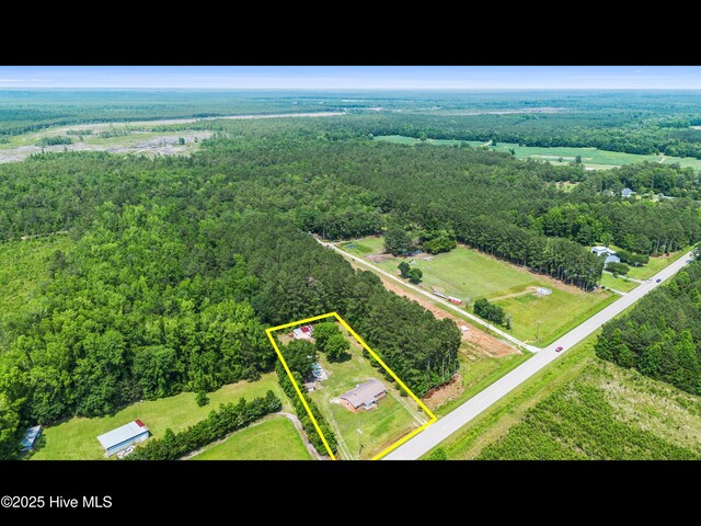 9348 NC Highway 210, Rocky Point, NC 28457 - aerial overview of property's location with a forest and property parcel outlined