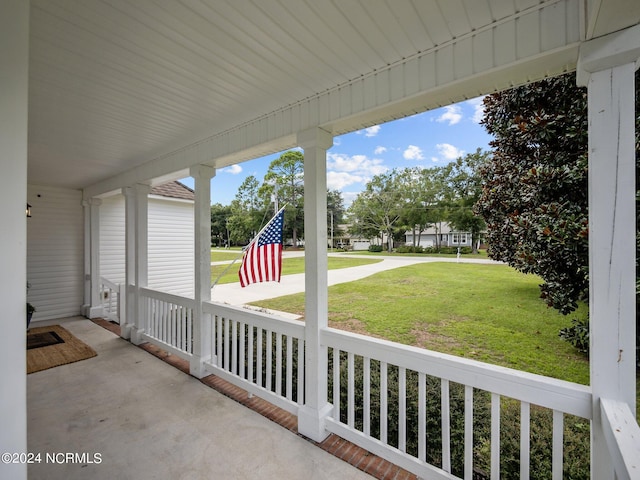 view of patio featuring covered porch