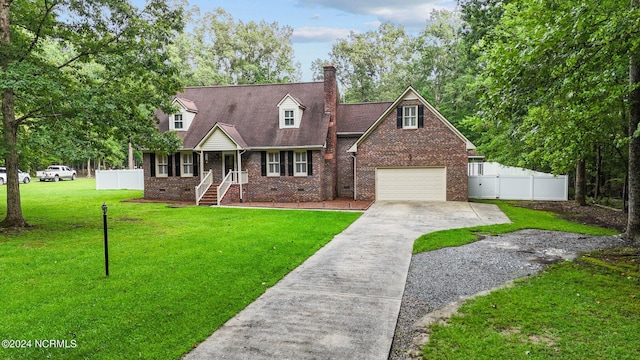 new england style home with a front yard