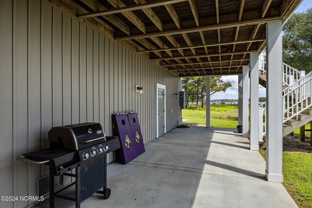 view of patio featuring area for grilling