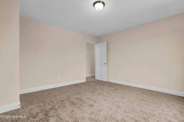 carpeted spare room with a textured ceiling