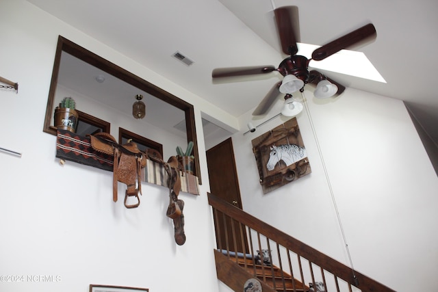 details with ceiling fan and visible vents