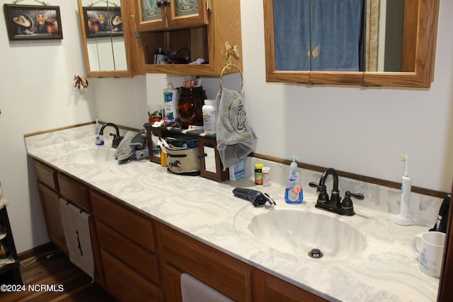 bathroom featuring double vanity and a sink