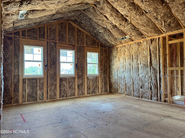 miscellaneous room with vaulted ceiling and a wealth of natural light