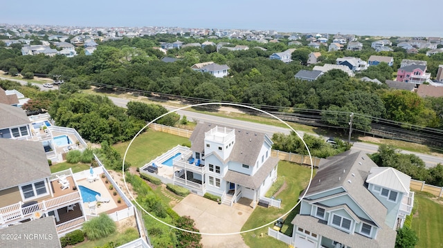 aerial view with a residential view