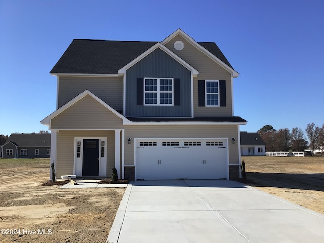 view of front property featuring a garage