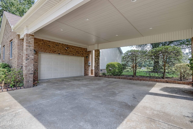 view of garage