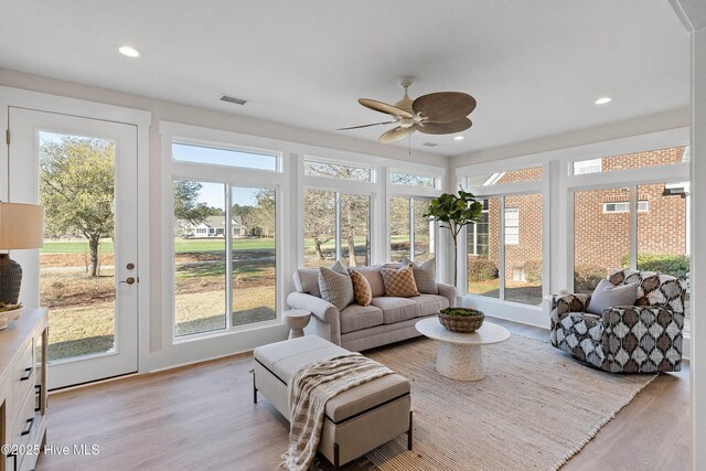 9307 Old Salem Way, Calabash, NC 28467 - sunroom with french doors, wood finished floors, and recessed lighting