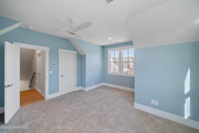9307 Old Salem Way, Calabash, NC 28467 - additional living space with carpet flooring, a ceiling fan, baseboards, and recessed lighting