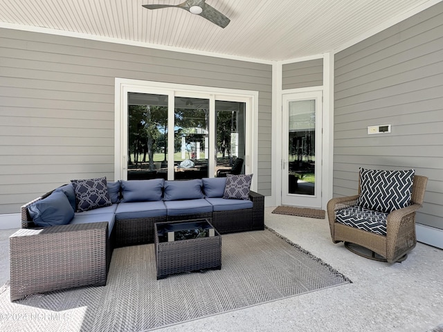 283 Golfview Ct SW, Supply, NC 28462 - view of patio / terrace with a ceiling fan and outdoor lounge area