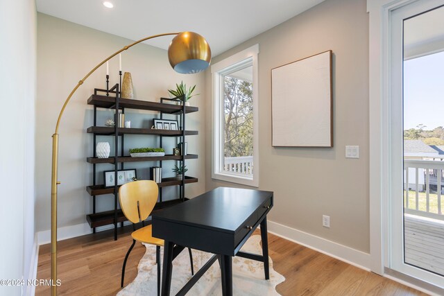 office featuring light hardwood / wood-style floors