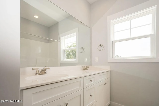 bathroom featuring dual bowl vanity