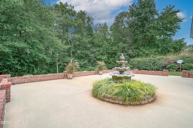 view of community with a patio area