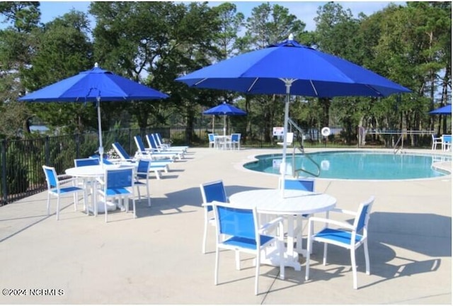 view of pool featuring a patio area