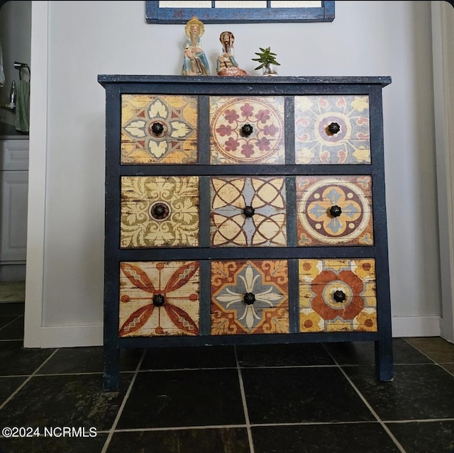 room details with tile patterned floors