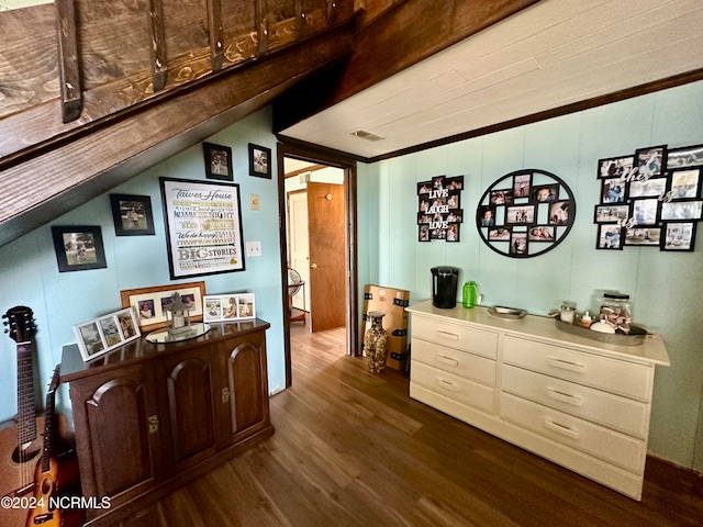 interior space featuring dark wood-type flooring