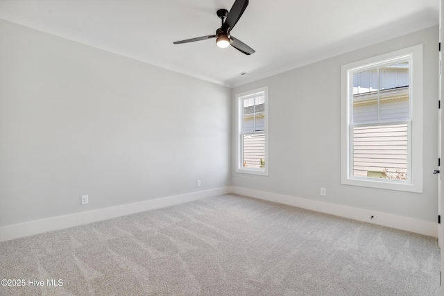 5037 Saltgrass Cv, Leland, NC 28451 - carpeted spare room featuring baseboards and ceiling fan