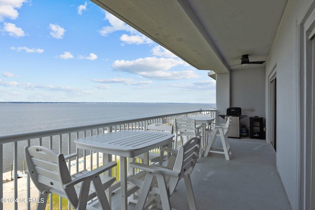 balcony with a water view