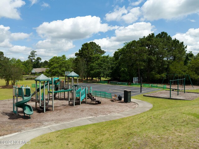 communal playground with a yard