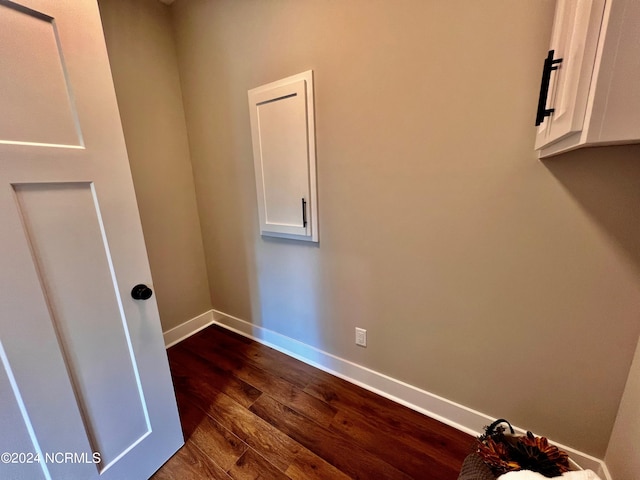 3701 Greystone Dr, Rocky Mount, NC 27804 - washroom featuring baseboards and dark wood finished floors