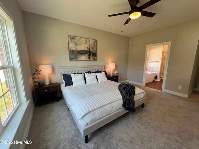 3701 Greystone Dr, Rocky Mount, NC 27804 - bedroom featuring ensuite bathroom, baseboards, and carpet flooring