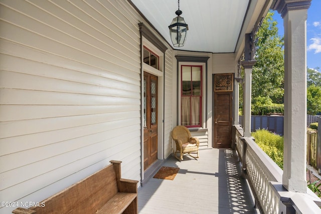 exterior space with covered porch