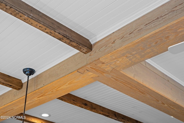 details with beam ceiling