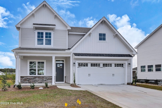 craftsman-style home featuring covered porch