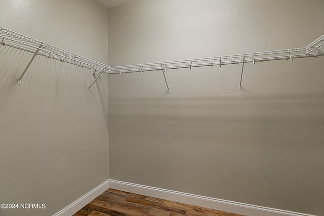 walk in closet featuring wood-type flooring