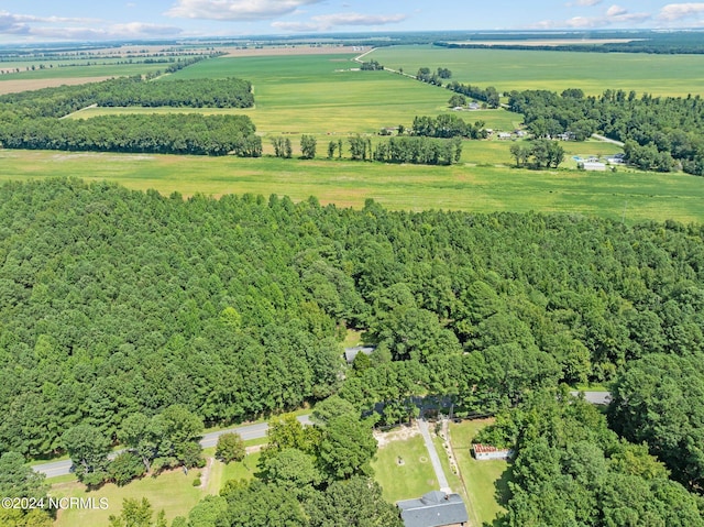 aerial view with a rural view