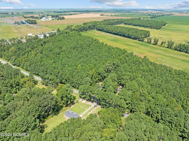 drone / aerial view with a rural view