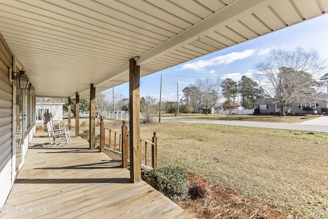 deck with a porch