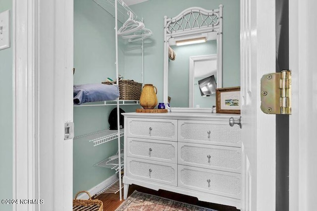 spacious closet with wood finished floors