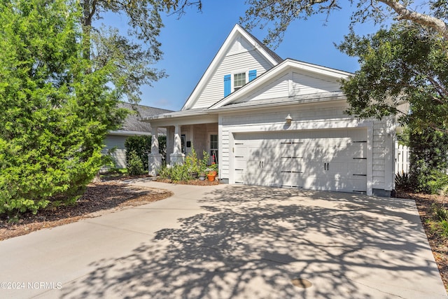 view of front of property featuring a garage