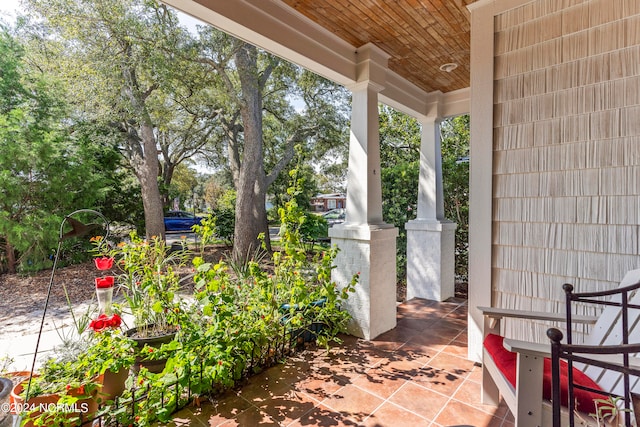 view of patio with covered porch