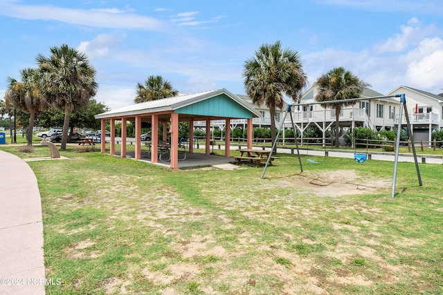 view of community with a lawn