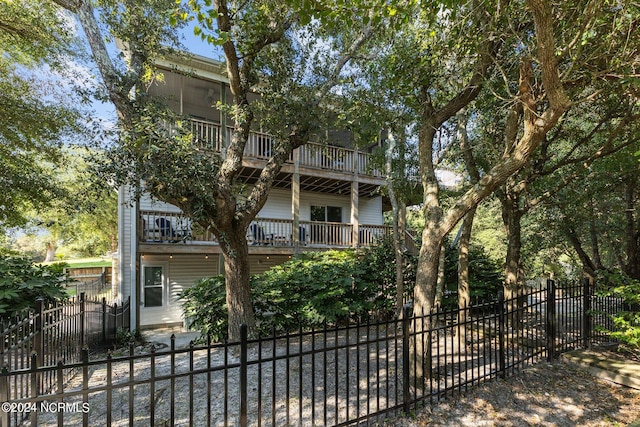 obstructed view of property with a balcony