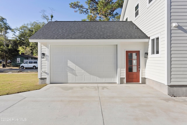 view of garage