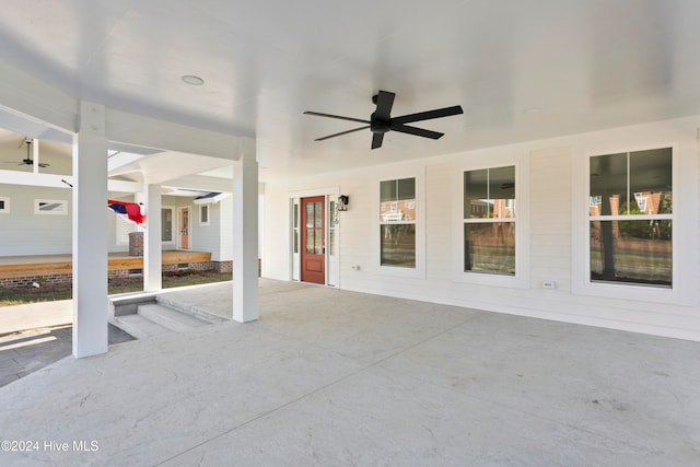 view of patio with ceiling fan