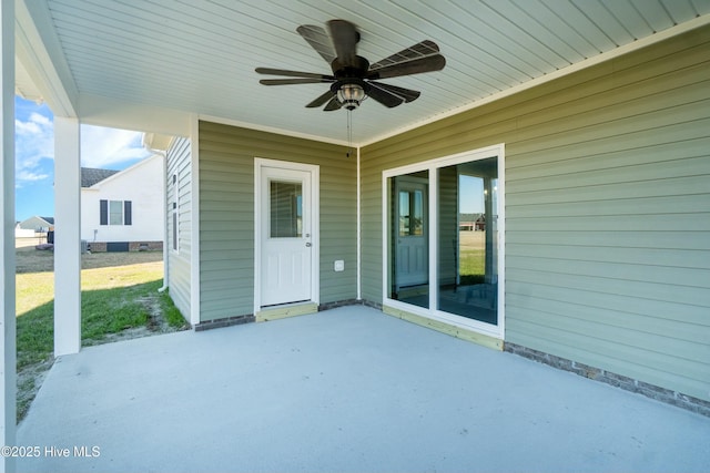 view of patio / terrace with ceiling fan