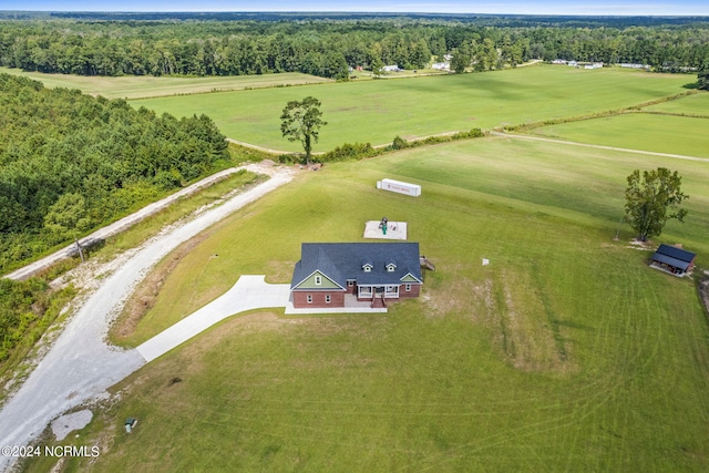 bird's eye view with a rural view