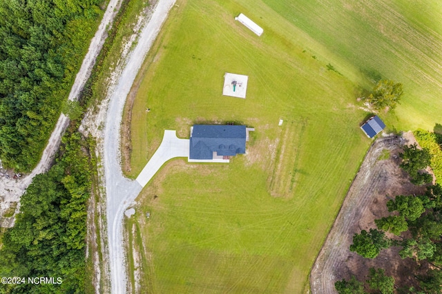 aerial view featuring a rural view