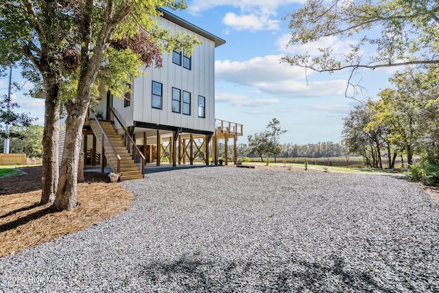 exterior space with a carport